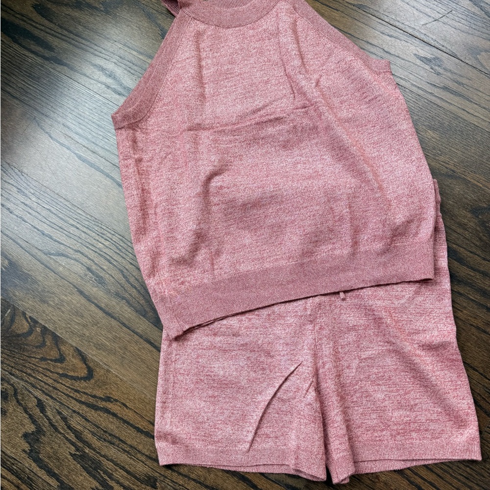 Women's Pink Sleeveless Top and Short set